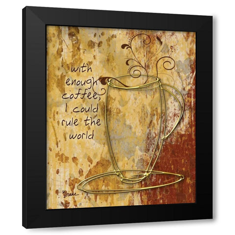 Coffee Rule Black Modern Wood Framed Art Print by Stimson, Diane
