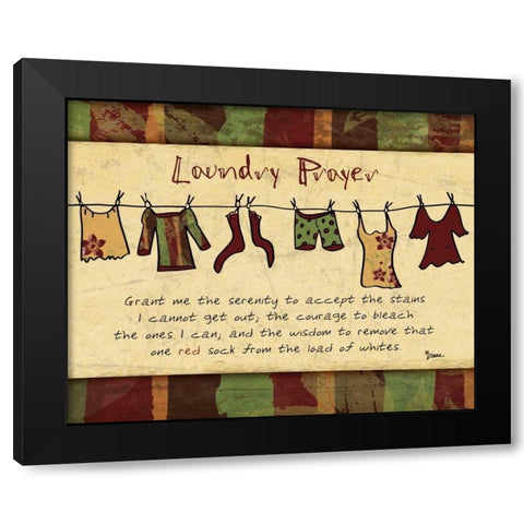 Laundry Prayer Spice Black Modern Wood Framed Art Print by Stimson, Diane