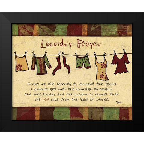 Laundry Prayer Spice Black Modern Wood Framed Art Print by Stimson, Diane