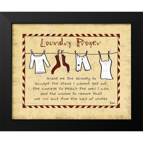 Laundry Prayer Stripe Black Modern Wood Framed Art Print by Stimson, Diane