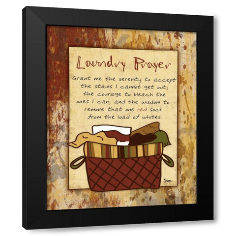 Laundry Prayer Basket Black Modern Wood Framed Art Print by Stimson, Diane