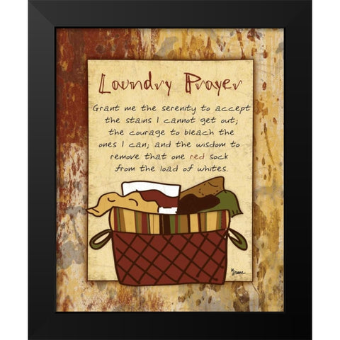 Laundry Prayer Basket Black Modern Wood Framed Art Print by Stimson, Diane