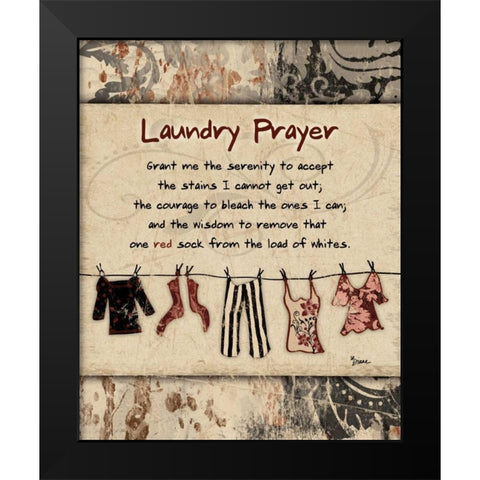 Laundry Prayer Solid Black Modern Wood Framed Art Print by Stimson, Diane