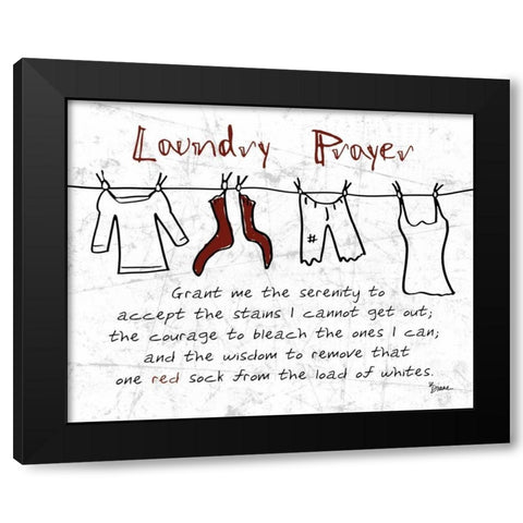 Laundry Prayer Gray Black Modern Wood Framed Art Print by Stimson, Diane