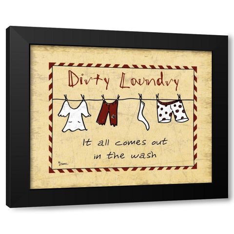 Dirty Laundry Stripe Black Modern Wood Framed Art Print by Stimson, Diane