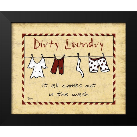 Dirty Laundry Stripe Black Modern Wood Framed Art Print by Stimson, Diane