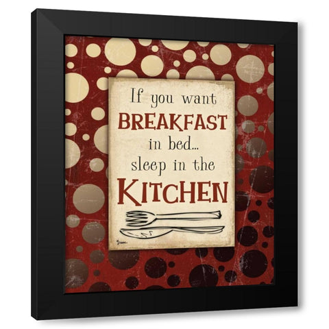 Breakfast Kitchen Black Modern Wood Framed Art Print with Double Matting by Stimson, Diane