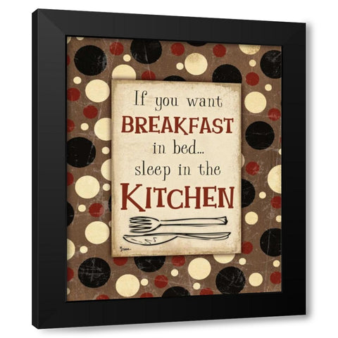 Breakfast Kitchen Brown Black Modern Wood Framed Art Print by Stimson, Diane