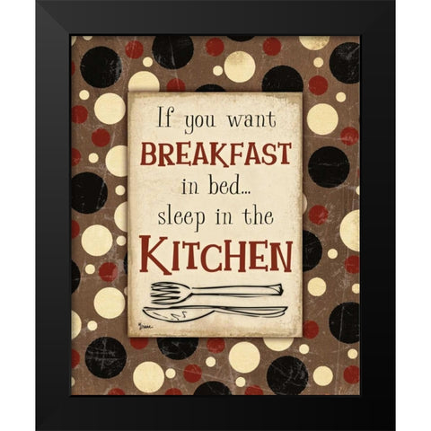 Breakfast Kitchen Brown Black Modern Wood Framed Art Print by Stimson, Diane