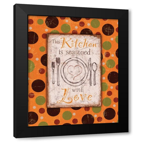 Kitchen Love Orange Black Modern Wood Framed Art Print by Stimson, Diane