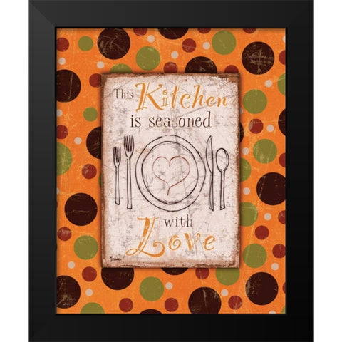 Kitchen Love Orange Black Modern Wood Framed Art Print by Stimson, Diane