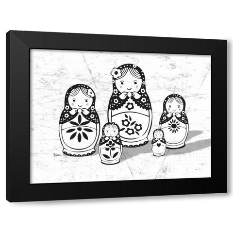 Babushka 2 Black Modern Wood Framed Art Print by Stimson, Diane