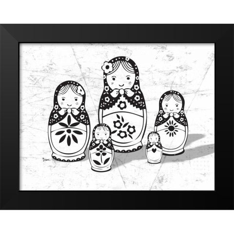 Babushka 2 Black Modern Wood Framed Art Print by Stimson, Diane