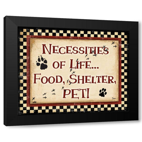 Life Necessities Black Modern Wood Framed Art Print by Stimson, Diane