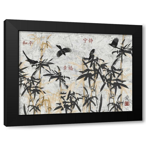 Bamboo Jungle Black Modern Wood Framed Art Print by Stimson, Diane