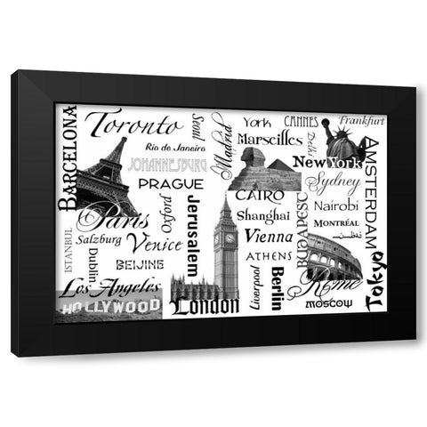 World Tour Black Modern Wood Framed Art Print with Double Matting by Stimson, Diane