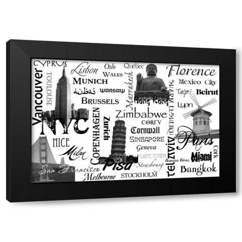 World Tour 2 Black Modern Wood Framed Art Print by Stimson, Diane