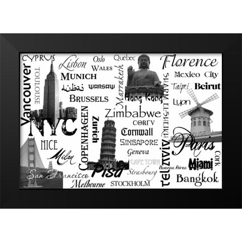 World Tour 2 Black Modern Wood Framed Art Print by Stimson, Diane