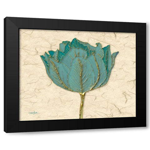 Tulip 1 Black Modern Wood Framed Art Print with Double Matting by Stimson, Diane