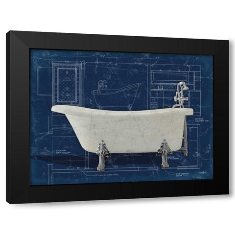 Bath Blues 1 Black Modern Wood Framed Art Print with Double Matting by Stimson, Diane
