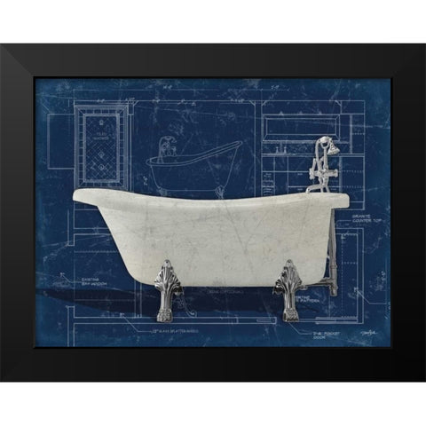 Bath Blues 1 Black Modern Wood Framed Art Print by Stimson, Diane
