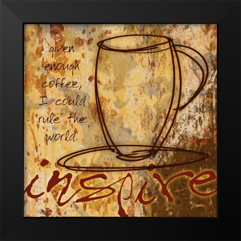 Inspire Brown Black Modern Wood Framed Art Print by Stimson, Diane