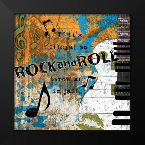 Illegal Rock Black Modern Wood Framed Art Print by Stimson, Diane