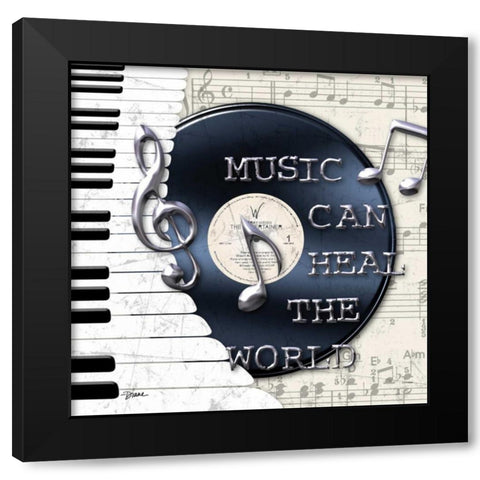 Vinyl Record 1 Black Modern Wood Framed Art Print with Double Matting by Stimson, Diane