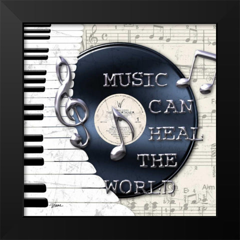 Vinyl Record 1 Black Modern Wood Framed Art Print by Stimson, Diane