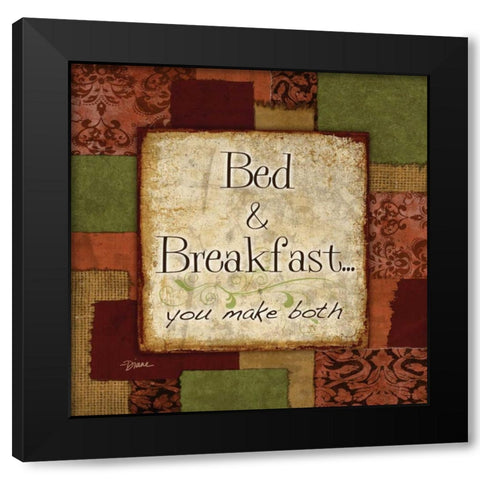 Patchwork BandB Black Modern Wood Framed Art Print with Double Matting by Stimson, Diane