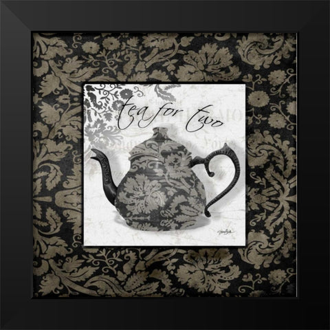 Gray Tea Damask Black Modern Wood Framed Art Print by Stimson, Diane