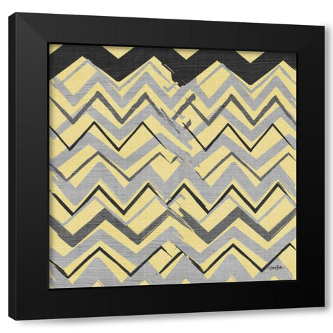 Yel Gray Stripes 1 Black Modern Wood Framed Art Print with Double Matting by Stimson, Diane