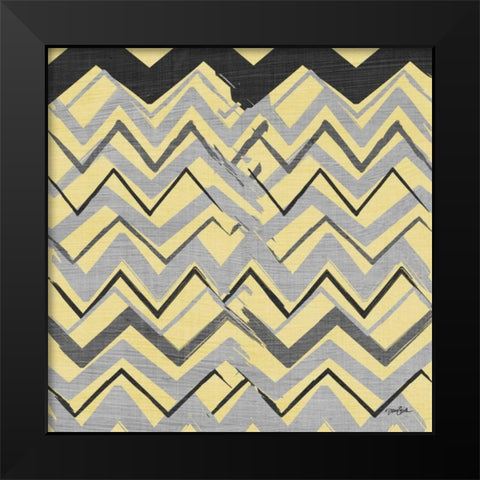 Yel Gray Stripes 1 Black Modern Wood Framed Art Print by Stimson, Diane