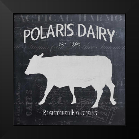 Chalkboard Cow Black Modern Wood Framed Art Print by Stimson, Diane