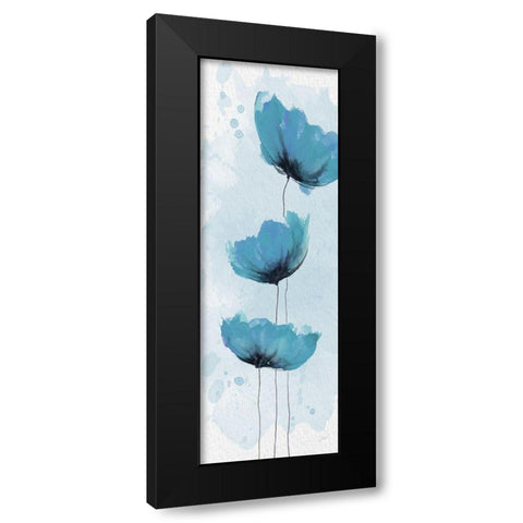 Blue Poppies 1 Black Modern Wood Framed Art Print with Double Matting by Stimson, Diane