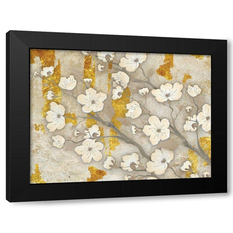 Golden Blossoms 2 Black Modern Wood Framed Art Print by Stimson, Diane