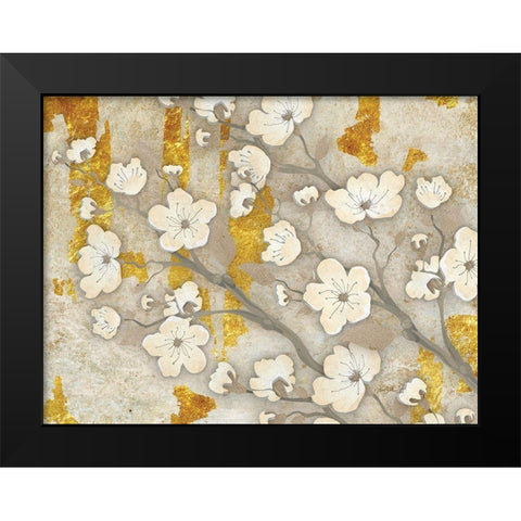 Golden Blossoms 2 Black Modern Wood Framed Art Print by Stimson, Diane