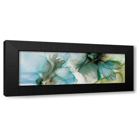 Sage And Teal Florals 1 Black Modern Wood Framed Art Print by Debs, Emma Catherine