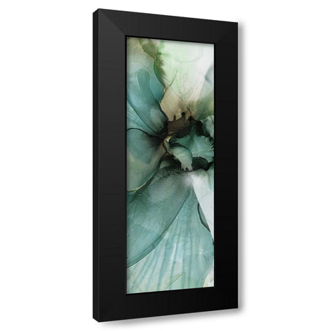 Sage And Teal Florals 2 Black Modern Wood Framed Art Print by Debs, Emma Catherine