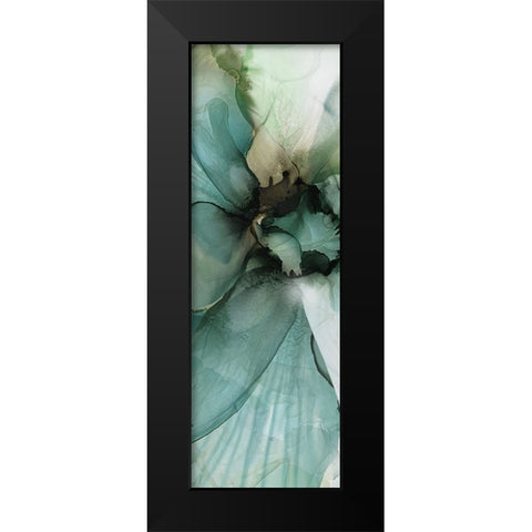 Sage And Teal Florals 2 Black Modern Wood Framed Art Print by Debs, Emma Catherine