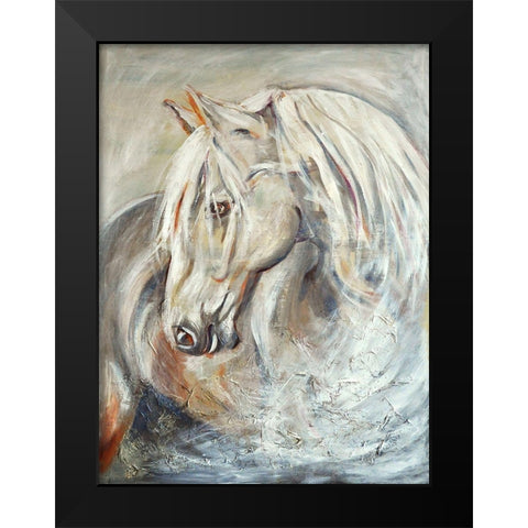 Horse Black Modern Wood Framed Art Print by Debs, Emma Catherine