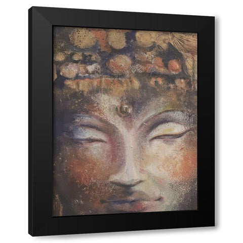 Buddha Neutral Close-Up Black Modern Wood Framed Art Print with Double Matting by Debs, Emma Catherine