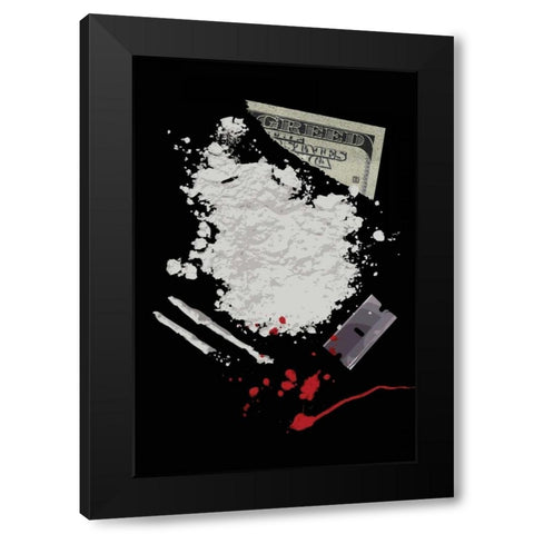 Never Get High Black Modern Wood Framed Art Print by Rodriquez Jr, Enrique