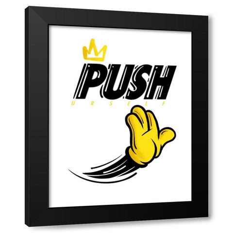 Push Urself Black Modern Wood Framed Art Print with Double Matting by Rodriquez Jr, Enrique