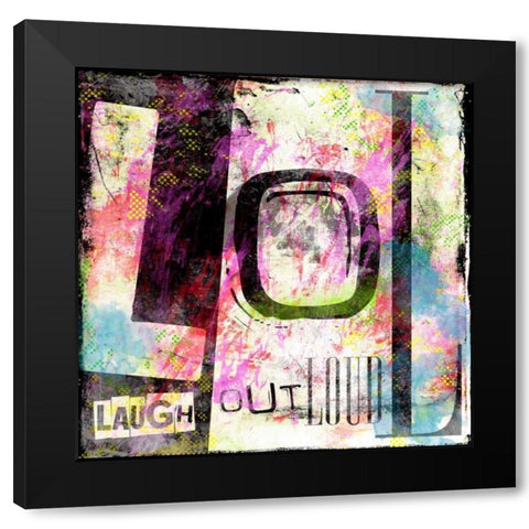 LOL Black Modern Wood Framed Art Print with Double Matting by Rodriquez Jr, Enrique