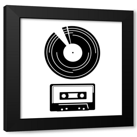 Music Entertainment 2 Black Modern Wood Framed Art Print by Rodriquez Jr, Enrique