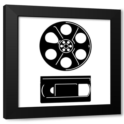 Movie Entertainment 2 Black Modern Wood Framed Art Print by Rodriquez Jr, Enrique