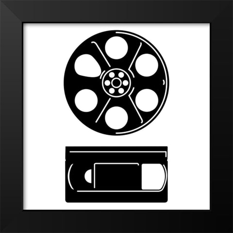 Movie Entertainment 2 Black Modern Wood Framed Art Print by Rodriquez Jr, Enrique