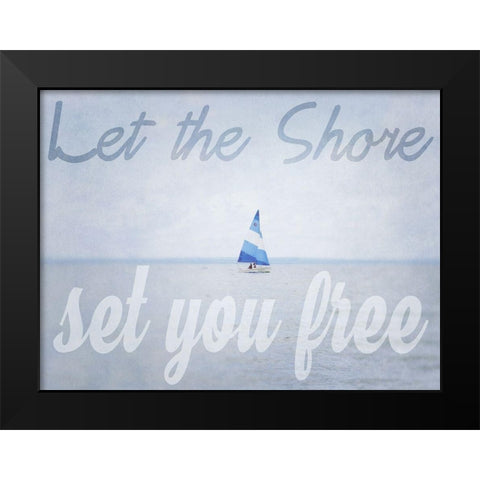 Shore Be Free Black Modern Wood Framed Art Print by Urquhart, Elizabeth