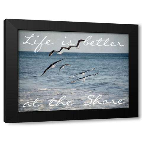 Shore Life Black Modern Wood Framed Art Print with Double Matting by Urquhart, Elizabeth